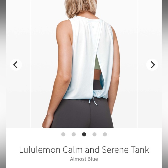 NWT Lululemon Calm and Serene Tank Sz 4 Pale Blue Open Tie Back - Picture 2 of 9